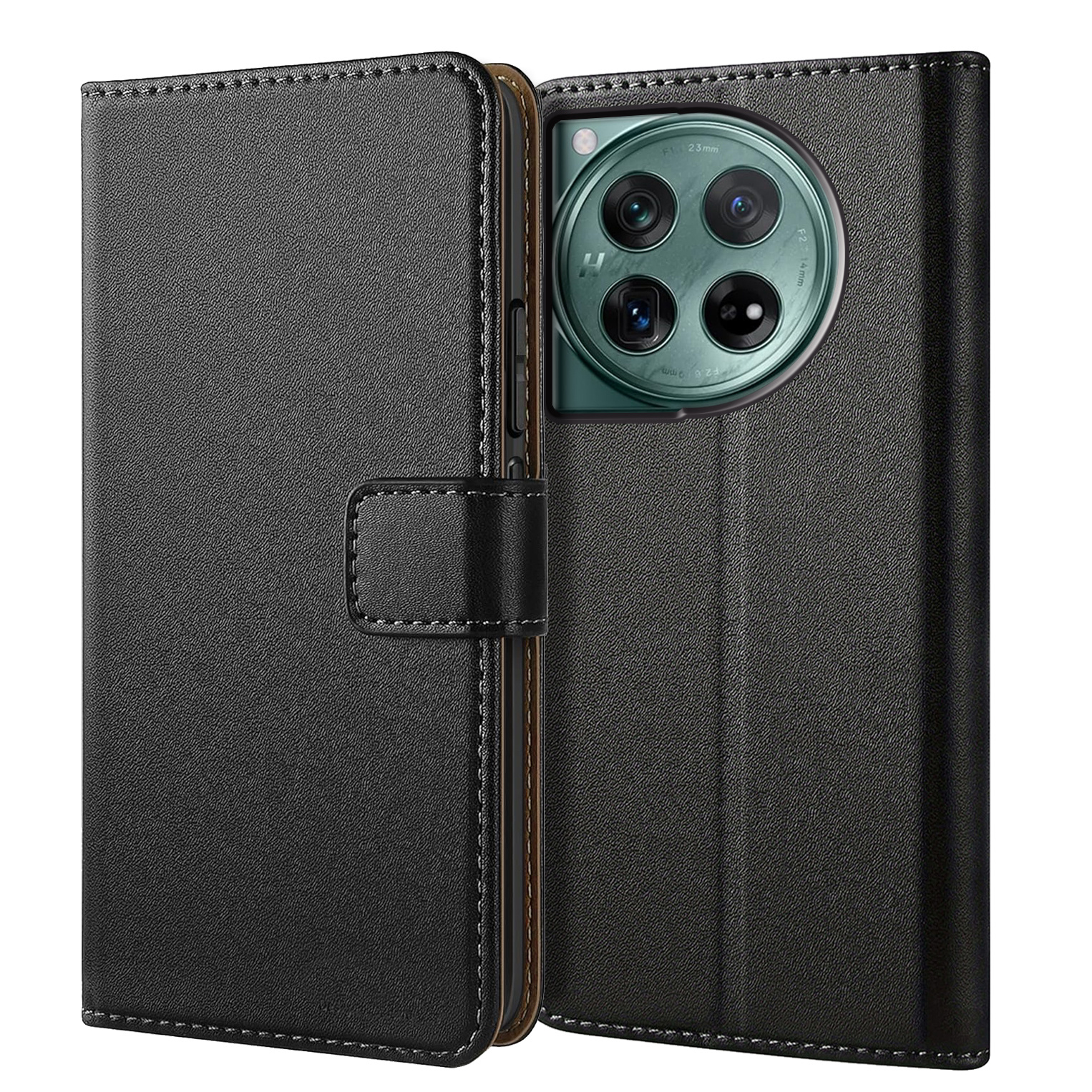 TEMU Phone Case: Case For Oneplus 12 5g Wallet Case With Kickstand Black Faux Leather Card Slot Flip Protective Phone Case Cover