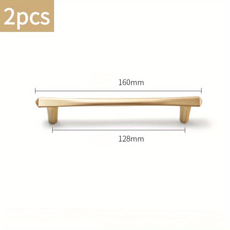TEMU 2 Piezas de Manijas para Puertas de Gabinete en Cobre Cepillado Dorado, Tiradores para Armarios y Cajones en Estilo de Lujo Europeo y Americano,
