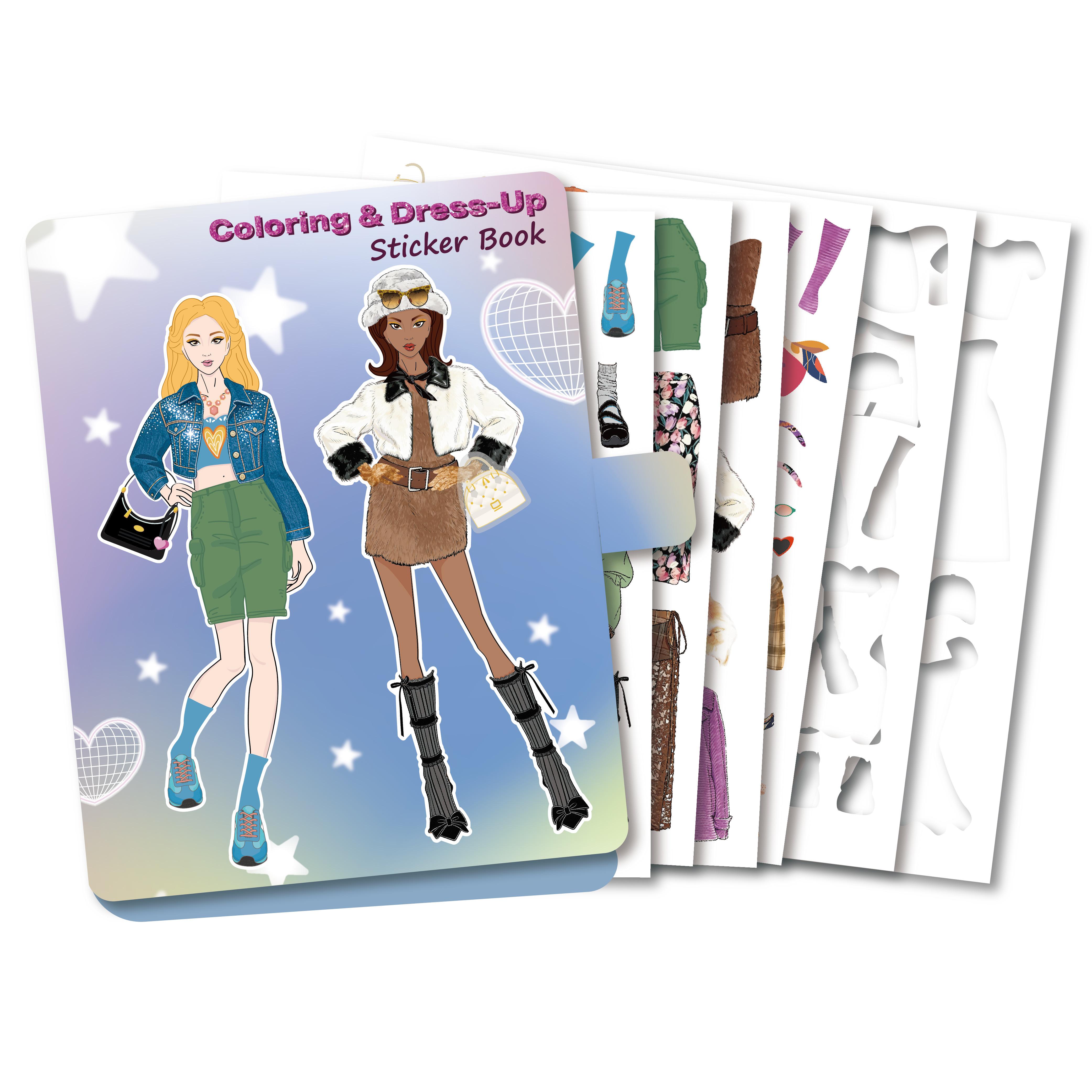 Image of Kids 2-in-1 Sticker Coloring Book- 136 Clear Stickers& 20 Coloring Pages: Party Interactive Game, Parent-child Bonding& Concentration-boosting Craft.school Supplies.back To School