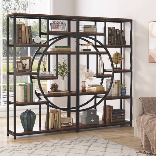 freestanding tall bookshelf with five tiers featuring nine open storage shelves ideal for organizing and displaying items in your living room or bedroom