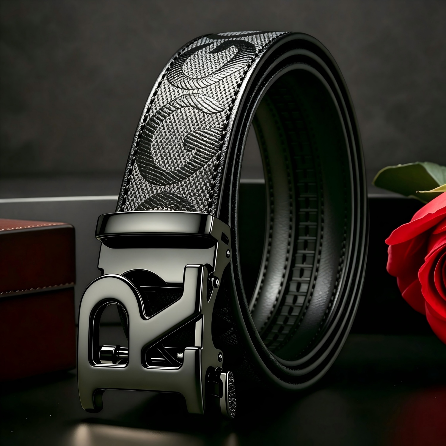 Men's & Women's Pu Leather Belt With Automatic Suitable For Jeans, Dress Belts, Pu Leather Strap & M-shaped For Business Casual, Formal Wear, Daily Use - Ideal Gift For Men And Women