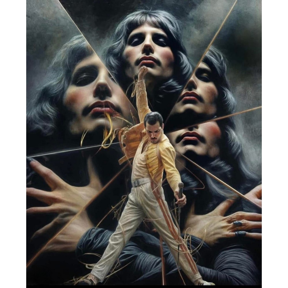 TEMU Diy Diamond Painting Kits For Adults Freddie For Mercury 5d Kits, Diamond Painting Kits, Synthetic Gemstone Arts And Crafts For Beginner Home