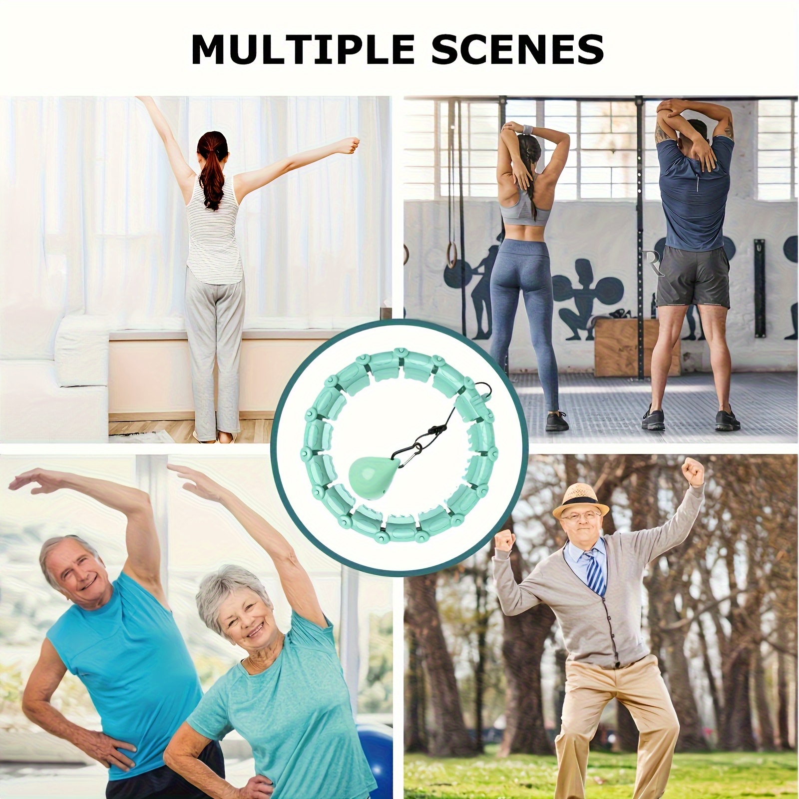 Adjustable Fitness Hoop - Resistance Training Circuit Workout, Burns Up to 700 Calories/Hour, Full-Body Toning for Gym, Home, Travel - Compatible with HIIT, Yoga, Pilates - Ideal Gift for Christmas, Valentine's - Beginner to Advanced Users - Available in Black & Colors, Workout Accessories, Comfortable Grip Handles, Flexible Resistance Band, Gym Equipment, Portable Exercise Tool, Durable Construction, Exercise Equipment, Gym Enthusiasts