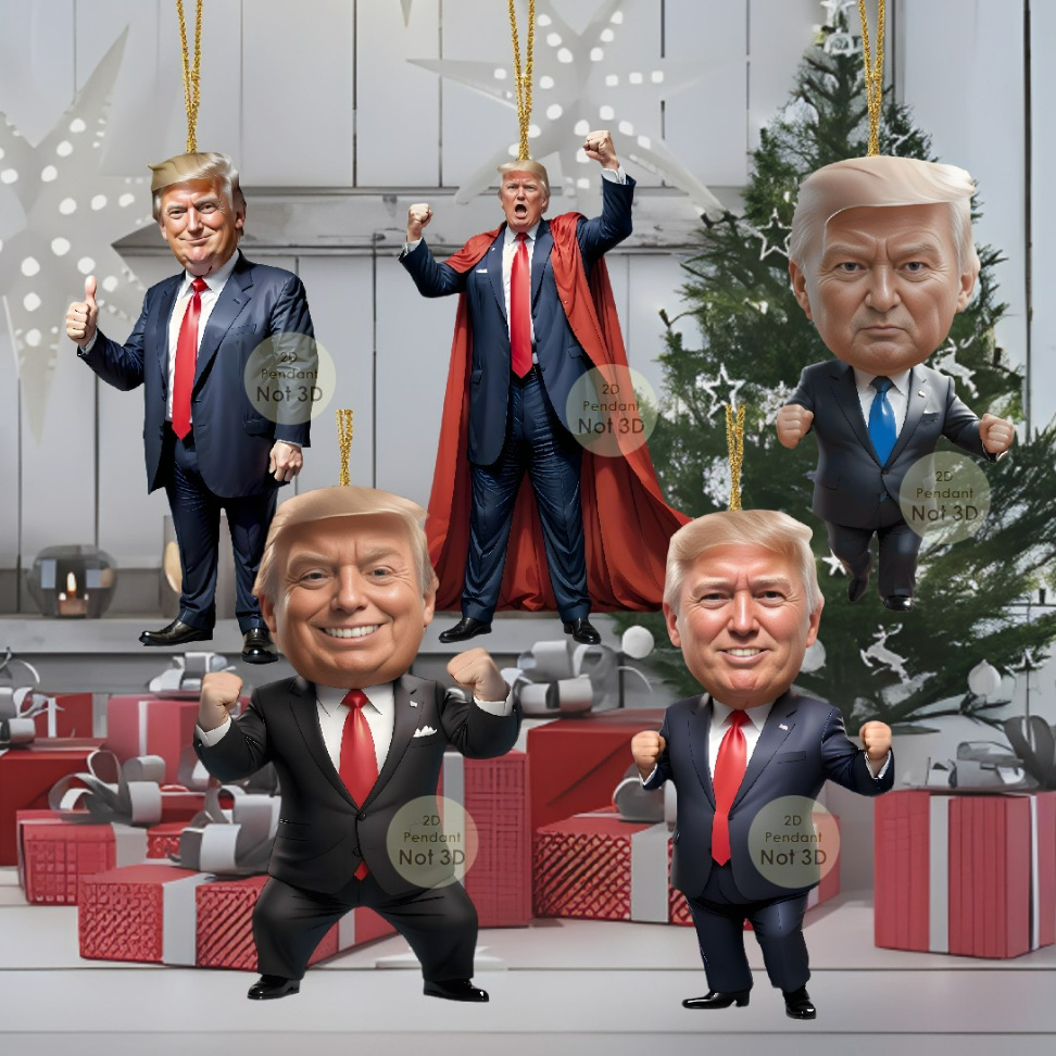 Ornamento de resina acrílica inspirado em Trump de 5 peças