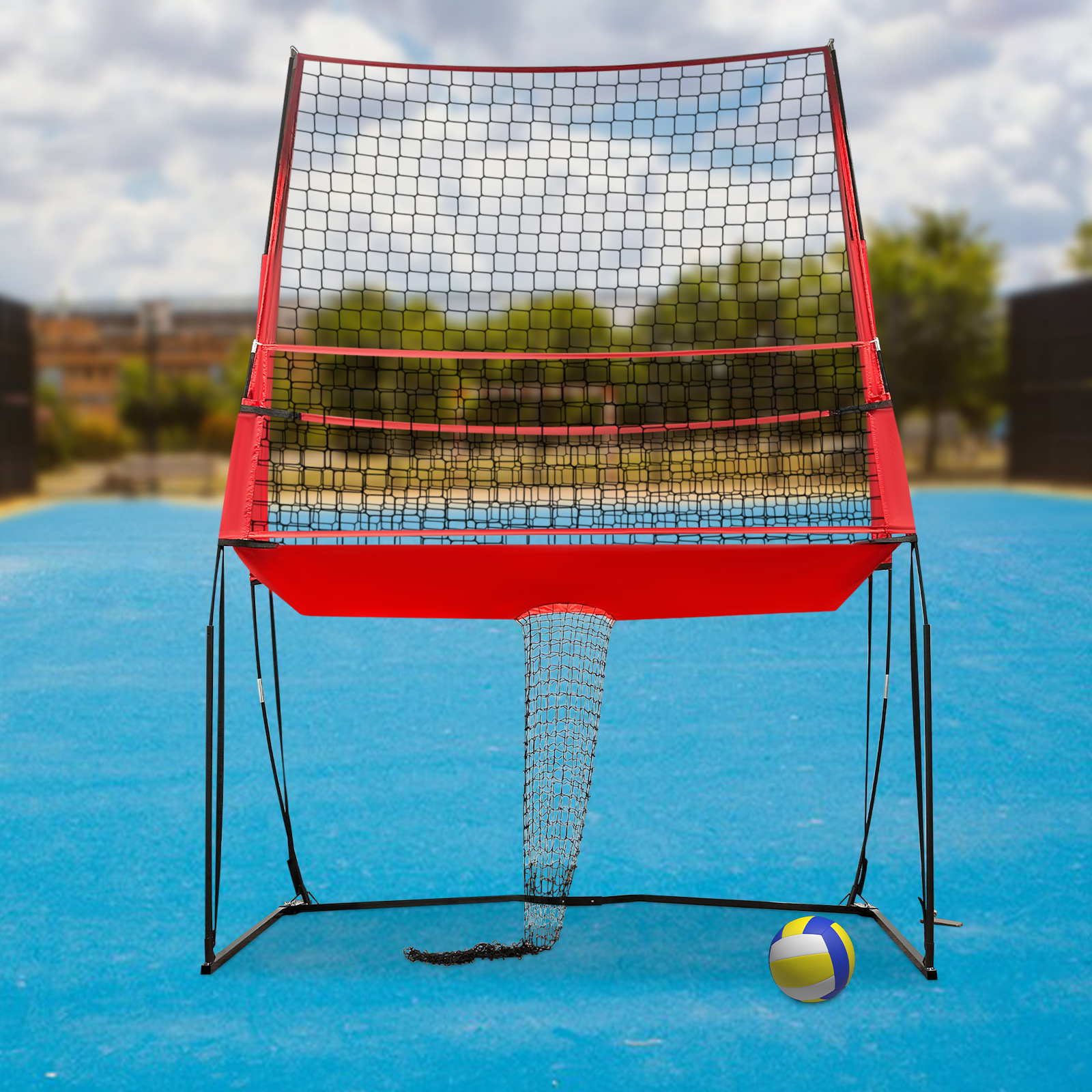 Rete Da Pallavolo Portatile 4,7m Con Pallone Che Si Illumina Al Buio - Altezza Regolabile 87-248 Cm, Per Esterno, Giardino, Spiaggia, Con Borsa
