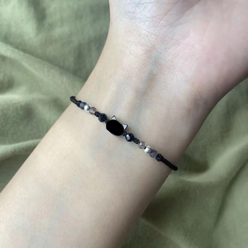 2pcs Niche Woven Bracelets for Couples, Adjustable Cord Design