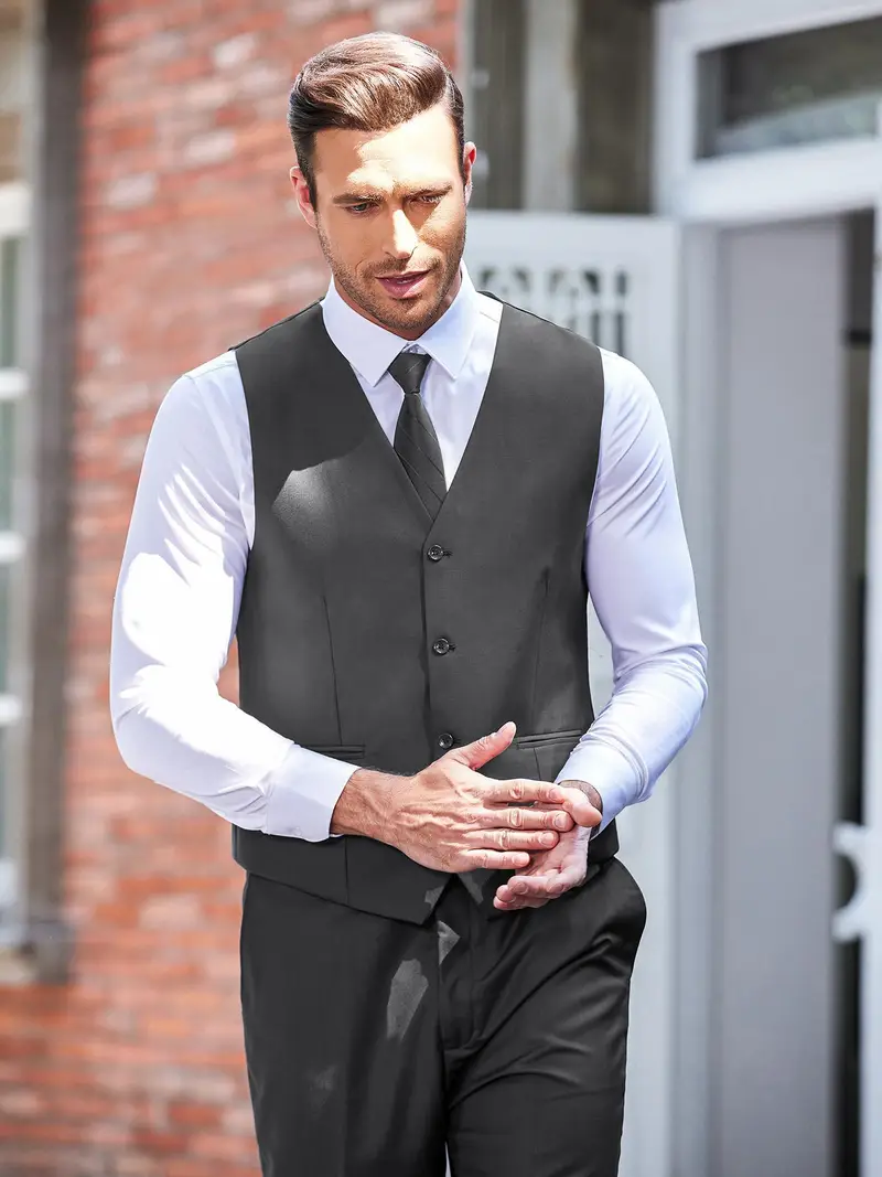 mens 3pcs fit suit button jacket vest - Temu mens 3pcs fit suit button jacket vest - Temu