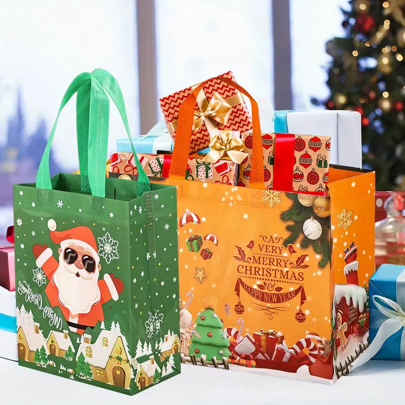 12 pezzi sacchetti regalo natalizi due misure: Temu Italy