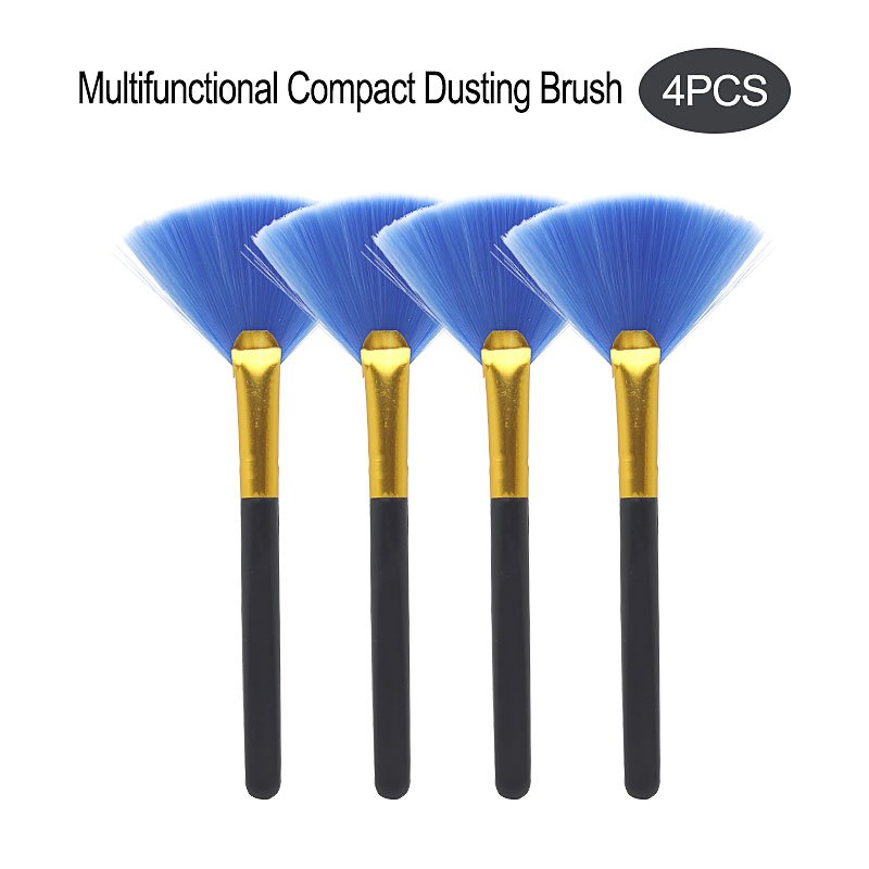 TEMU Set Of 4 Fan-shaped Dusting Brushes - Universal Compatibility For Keyboards, Digital Cameras, Phones. Featuring A Soft-bristle Design For