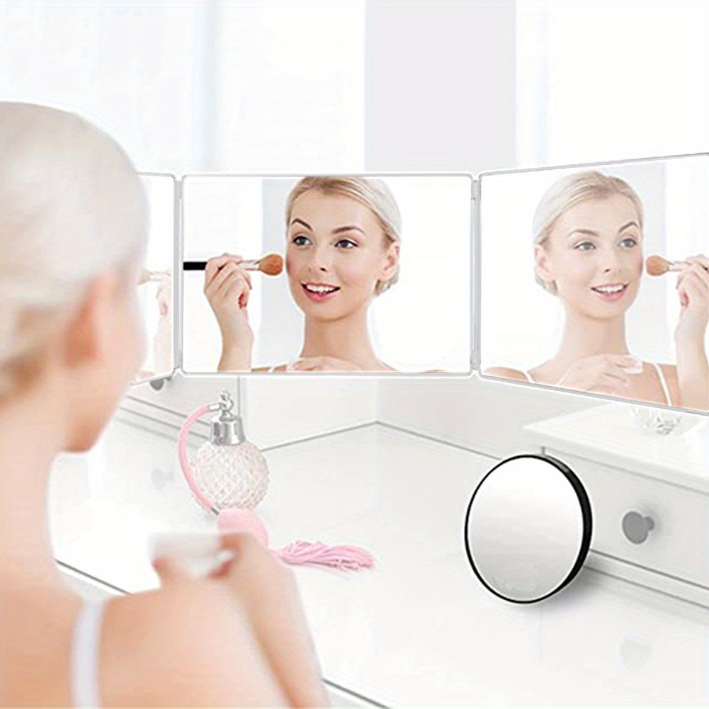 Folding Tri-Fold Makeup Mirror for Grooming and Beauty