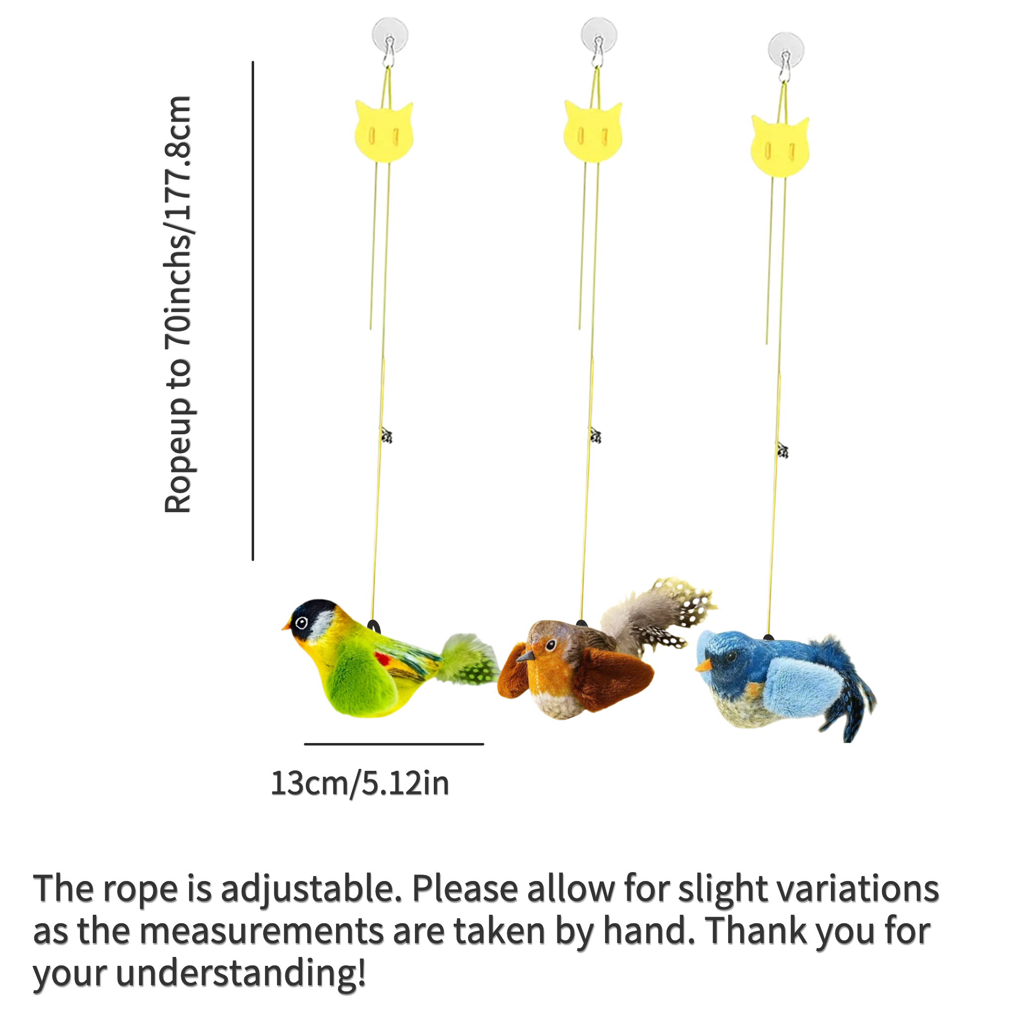 TEMU Artificial Feather Cat Toy Restores Hunting Instinct Teaser Wand Self-entertaining Sound Relief Indoor Boredom Non-electric Built-in Whistle No