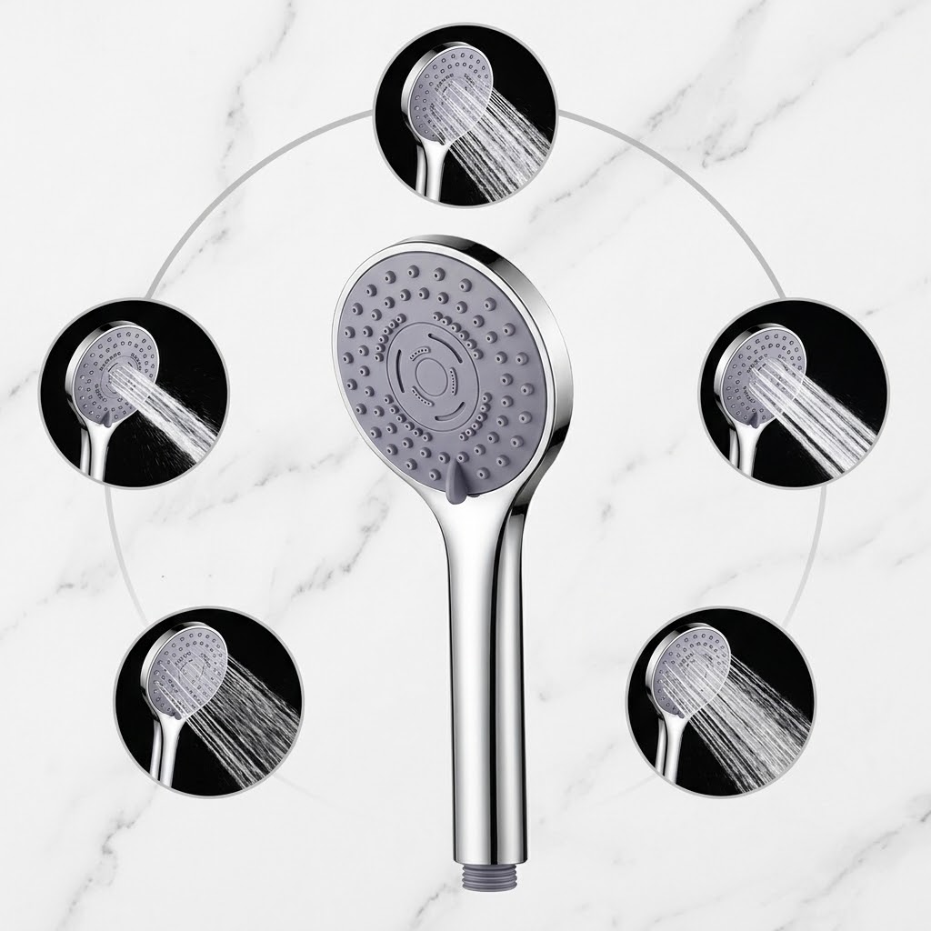 TEMU Cabezal de ducha de multifuncional y multiproceso - Cabezal de ducha de baño de presión con 5 niveles de de agua, boquillas de de agua y