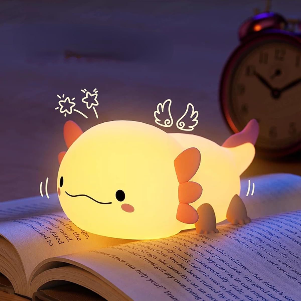 

Axolotl Night Light, Led Cute Silicone Axolotl Nightlight, Rechargeable Lamp Touch Lamp Bedside Lamp With Timer, Funny Decor Valentine's Day Gift