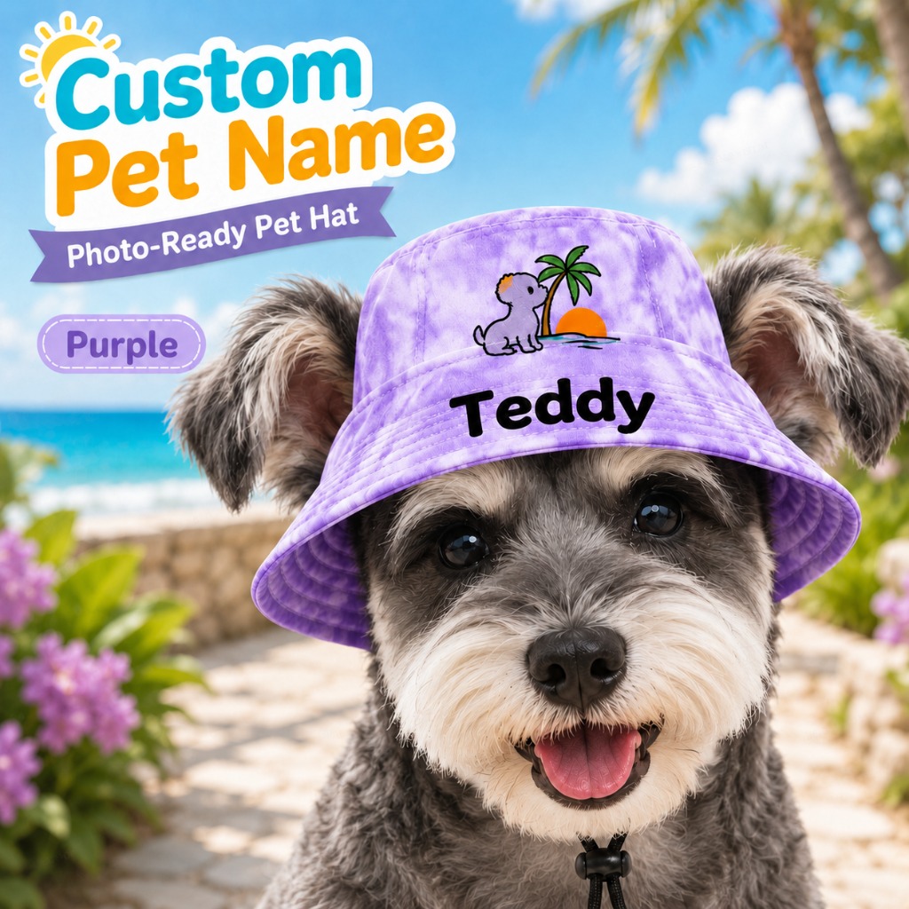 Customizable Pet Name Dog Sun Hat for Small to Medium Dogs
