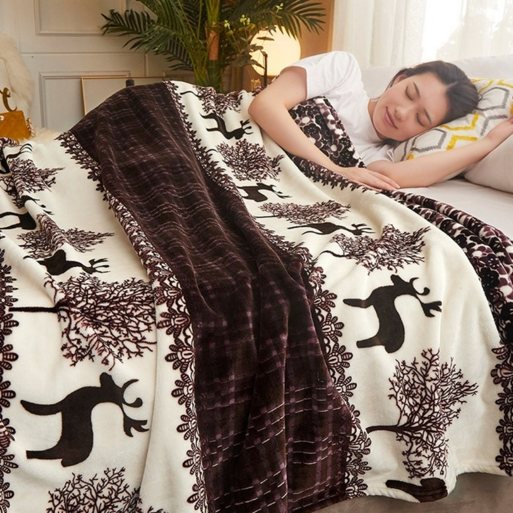 Image of Throw Blanket - Printed Milk Velvet Blanket - Lightweight Soft Throw For Office Nap, Couch, Bed, Travel - No Heavy Feeling, Skin-friendly - Multiple Sizes & Colors - Perfect For - Machine Washable