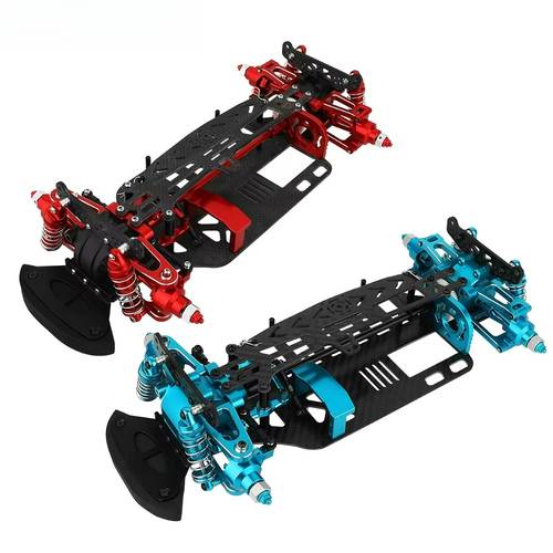 metal alloy carbon fiber frame chassis with shock absorbers belt drive for tt01 tt 01 1 10 rc car parts