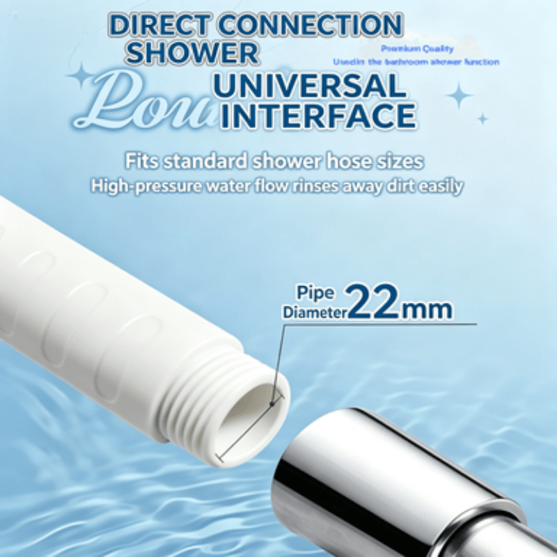 Handheld Showerhead with Soft Brush, 10-Hole Spray Design