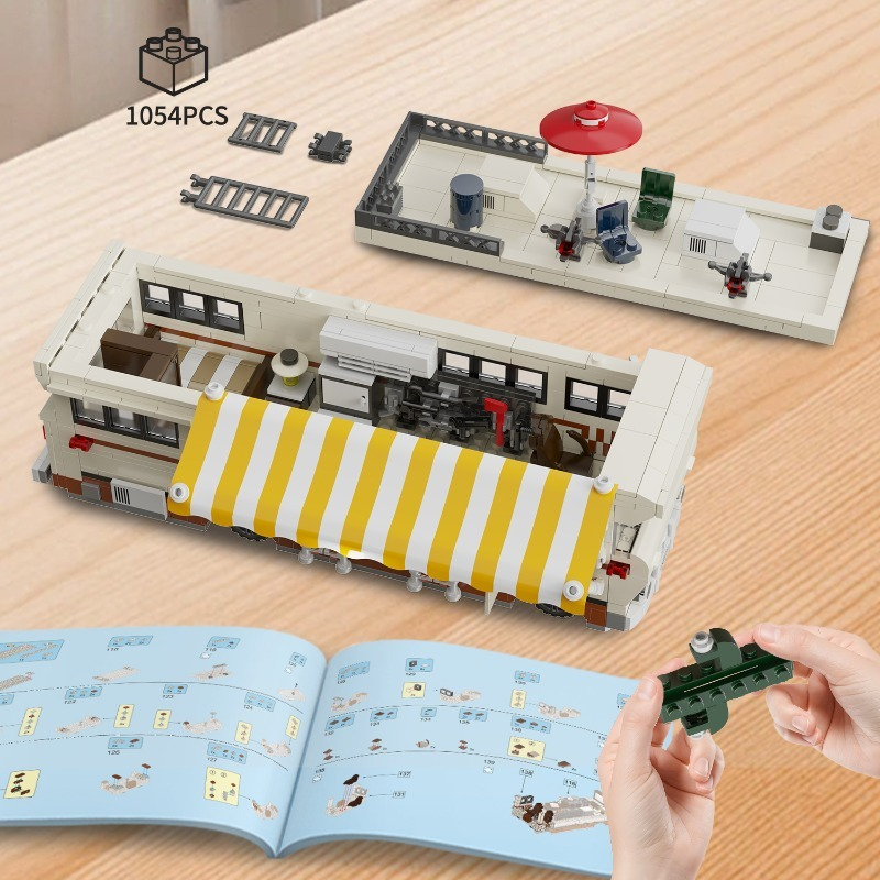 1054pcs RV Building Block Model, Construction Set