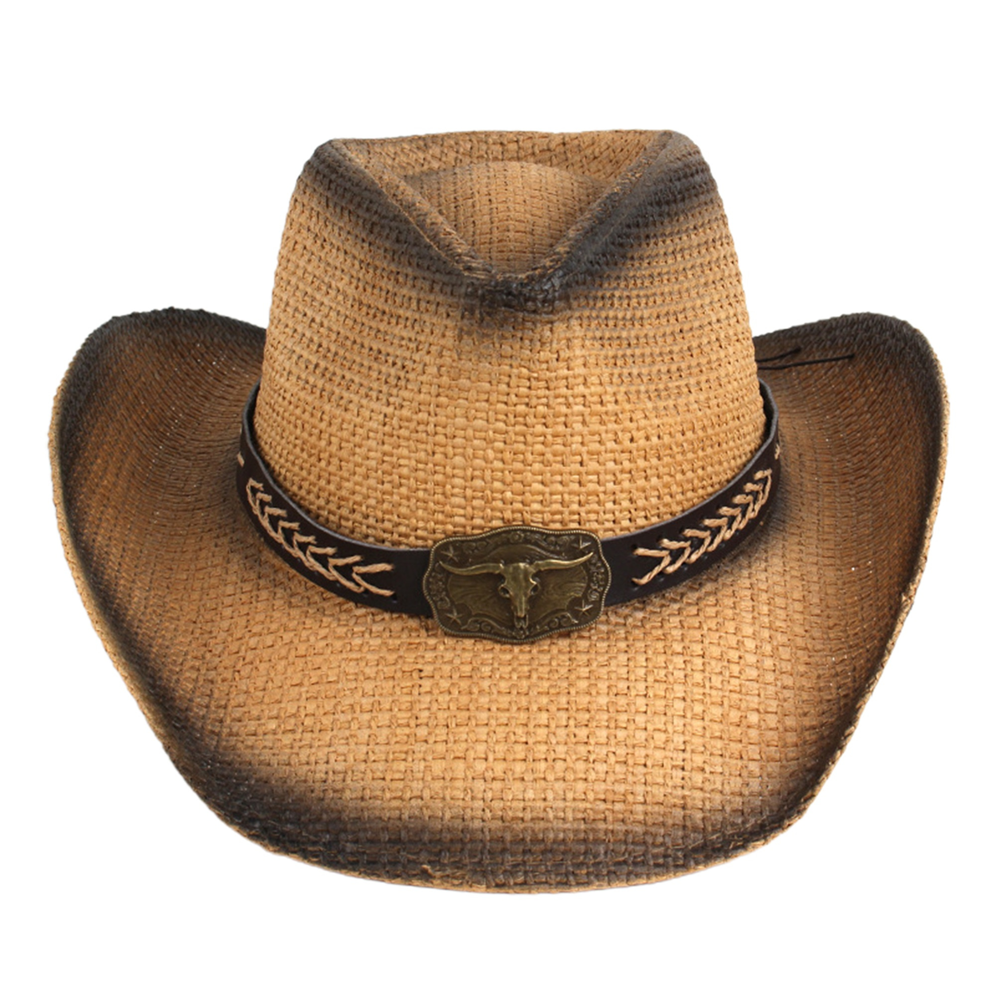 womens western cowboy straw like wide brim sun hat - Temu display picture 1