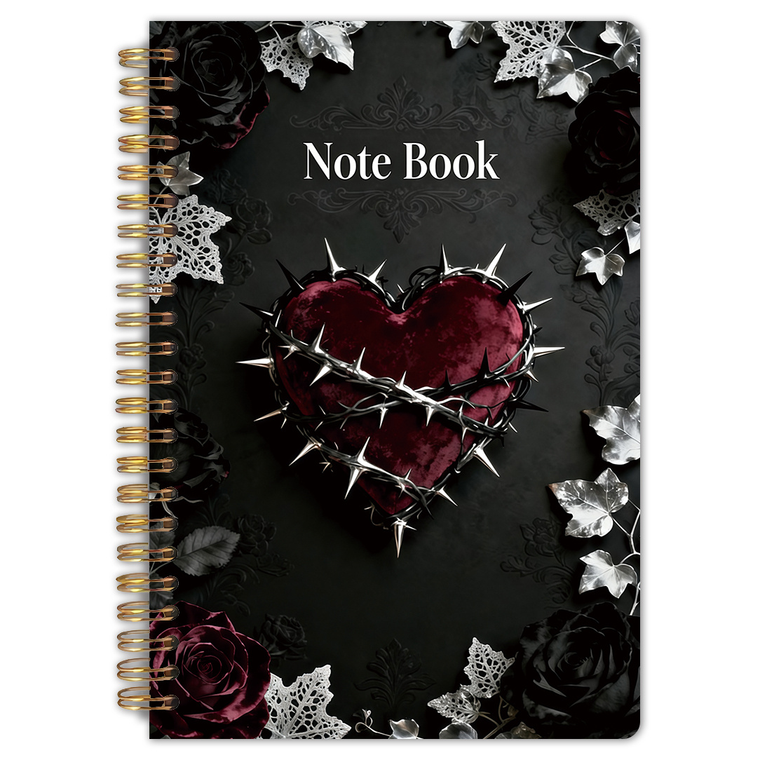 TEMU Un cahier gothique de cœur à épines, mesurant 5,5 x 8,3 pouces, avec des pages rayées de qualité supérieure, incarnant , parfait cadeau pour