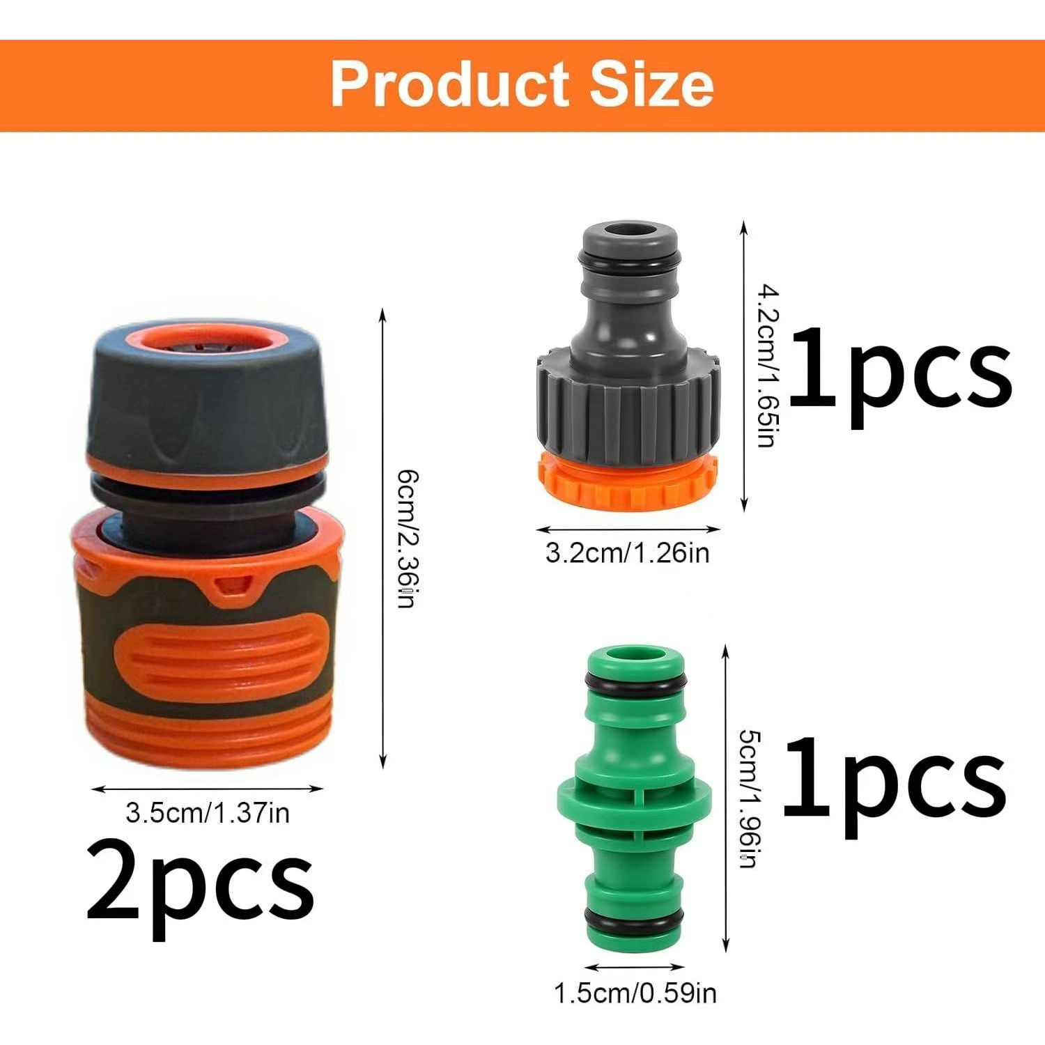 Image of 1/2 Inch Hose Coupling, 4pcs 1/2 Inch Hose Connector Set, Hose Coupling Accessories, Garden Hose Connector For Family And Garden Use