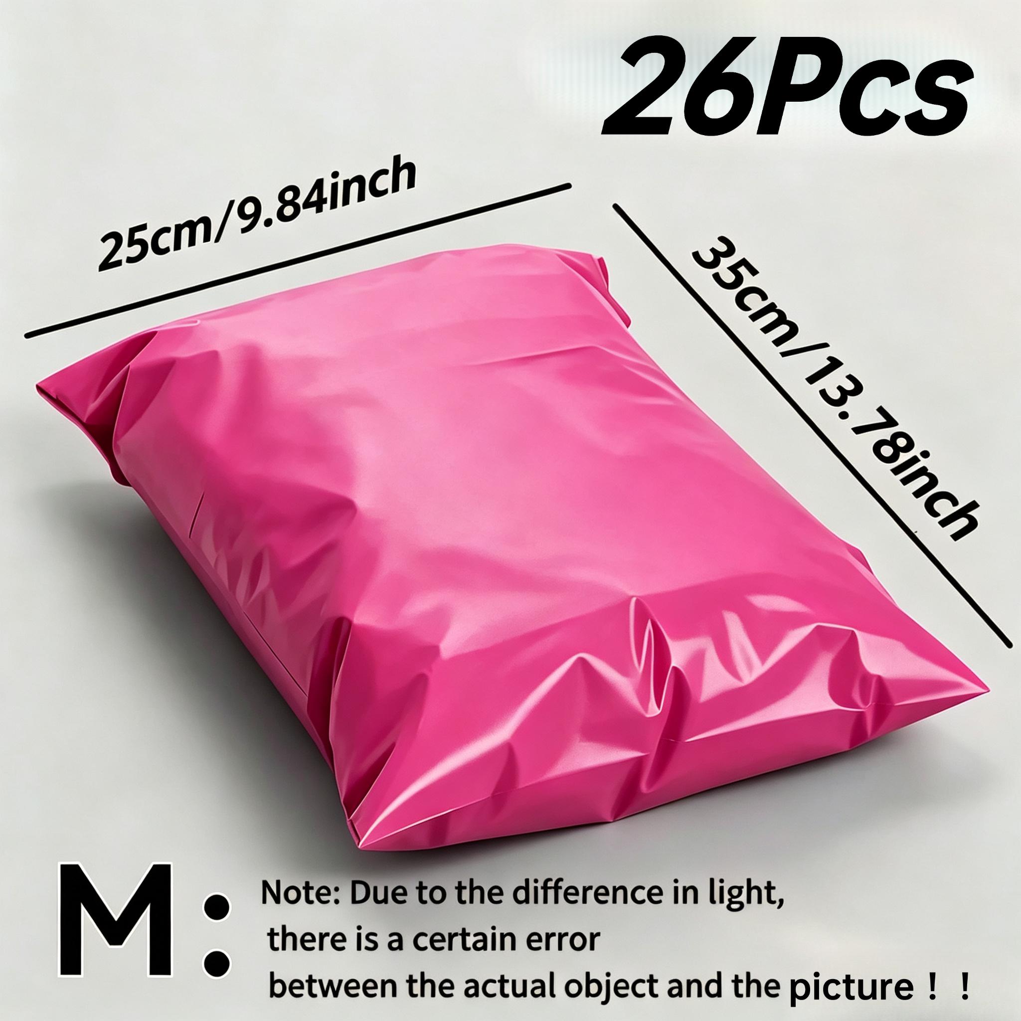 TEMU Juego de 26 bolsas de mensajería autosellables de PE engrosado color rosa, bolsa de opaca resistente al desgarro, material irrompible, varios