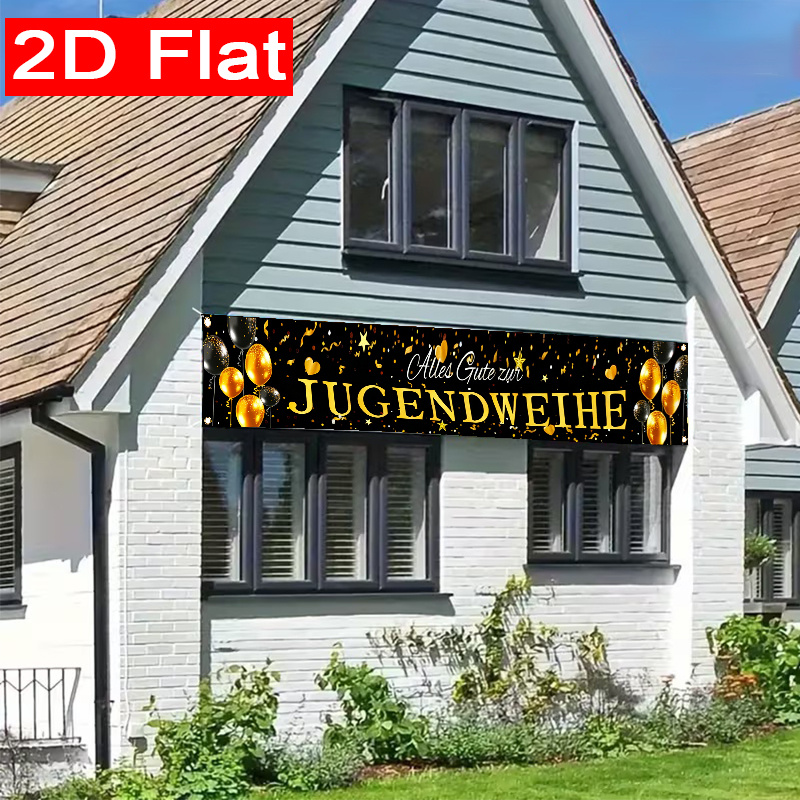E-shop 2D Flach, 2D Flach - 2D Flach, 2D Flach - . 2D Flach Polyester Banner für die deutsche Jugendweihe, Wünscht allen besten für die Jugendweihe
