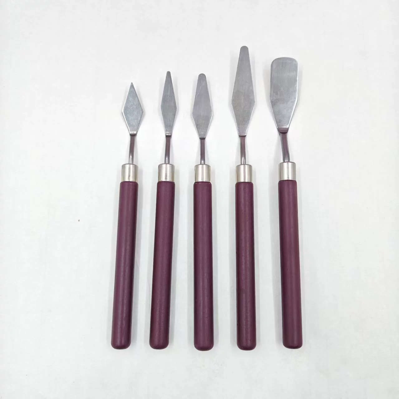 Image of 5pcs/set Palette Knife Painting Stick Stainless Steel Painting Knife Set Professional Painting Scraper Set Gouache Acrylic Oil Painting Pigment Scraper