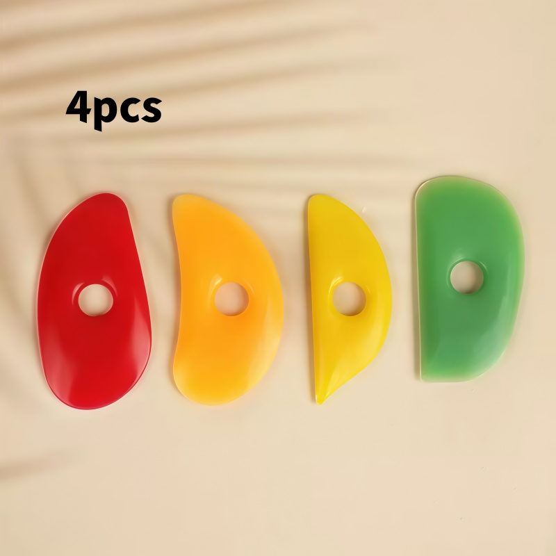 TEMU Pottery, Clay, Silicone - 3/4/10pcs Soft Rubber Scrapers, Various Styles Of Ceramic Scrapers, Hand Polishing , , Classic Styles