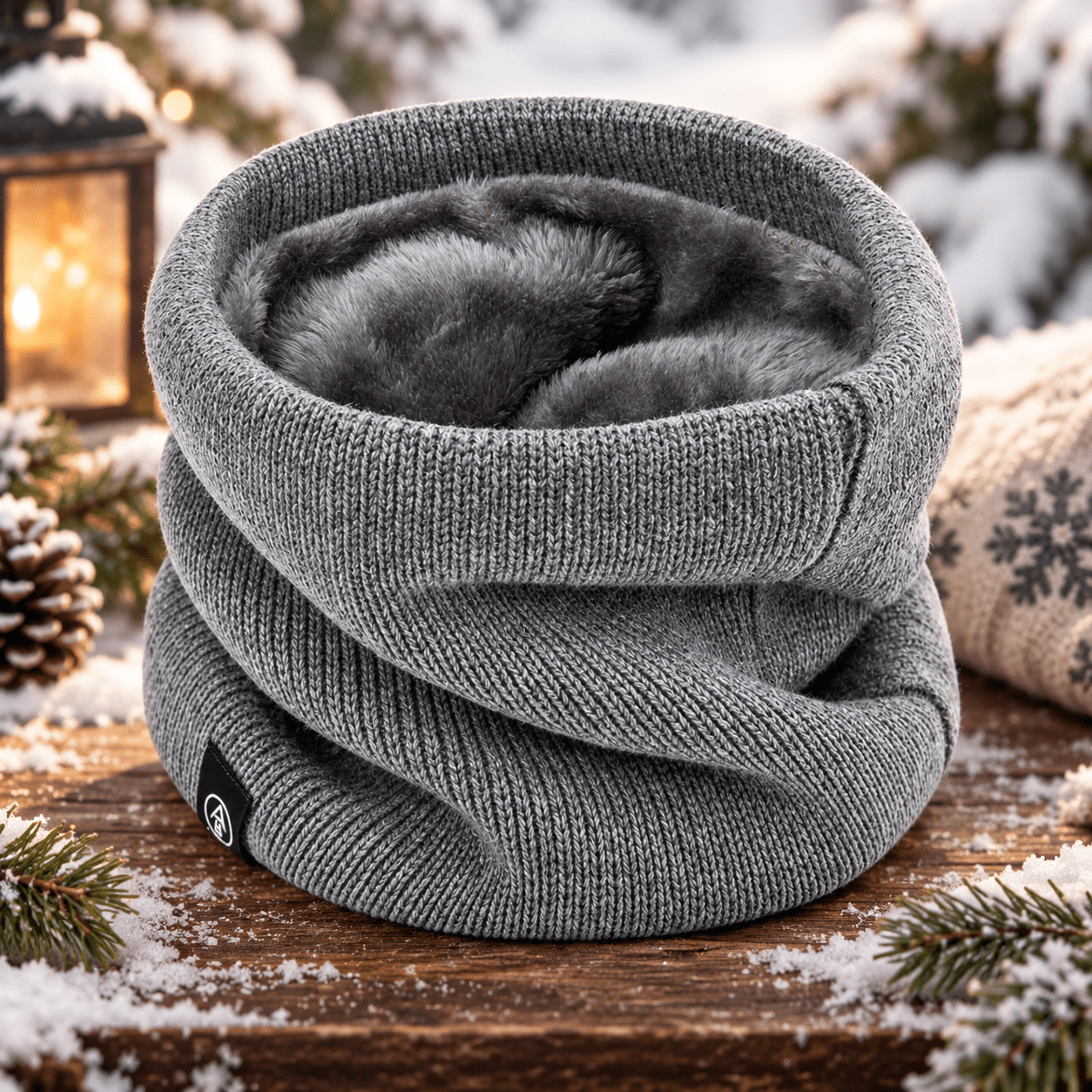 TEMU 1pc Winter Neck Gaiter With Plush Lining Ribbed Tube Scarf For Men Women Outdoor Cycling Hiking Skiing Camping Riding Cold Weather Outfit Casual