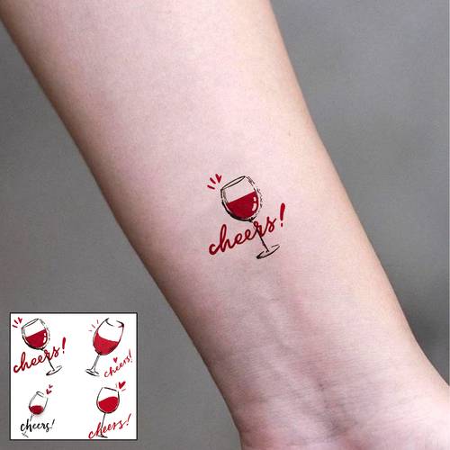 2 sheets wine heart temporary tattoos realistic wine themed body suitable for women men wedding bridesmaids brides photo booths parties easy application removal non permanent tattoos