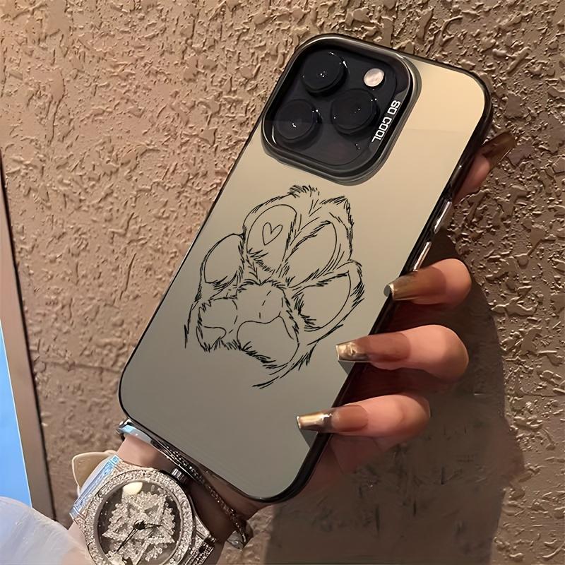 Ohišje za telefon: Ljubek dizajn s pasjimi tačkami za iPhone 16 Pro Max, združljivo z modeli 11, 15, 14, 13 in 12 Pro . Črno in srebrno odporno