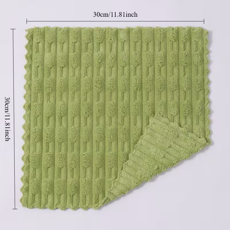 set of 5 thickened ultra fine microfiber cleaning cloths absorbent and soft versatile for home use do not shed are reusable and are perfect for sinks stoves pots etc an essential item for kitchen cleaning Product details 2