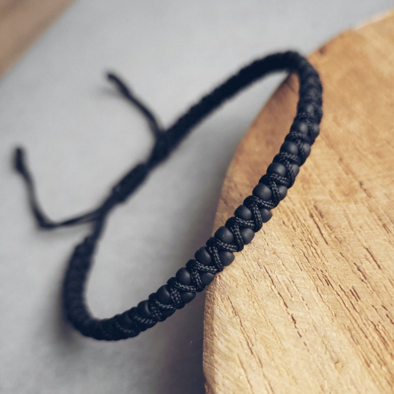 black rope bracelet sold on Temu United States