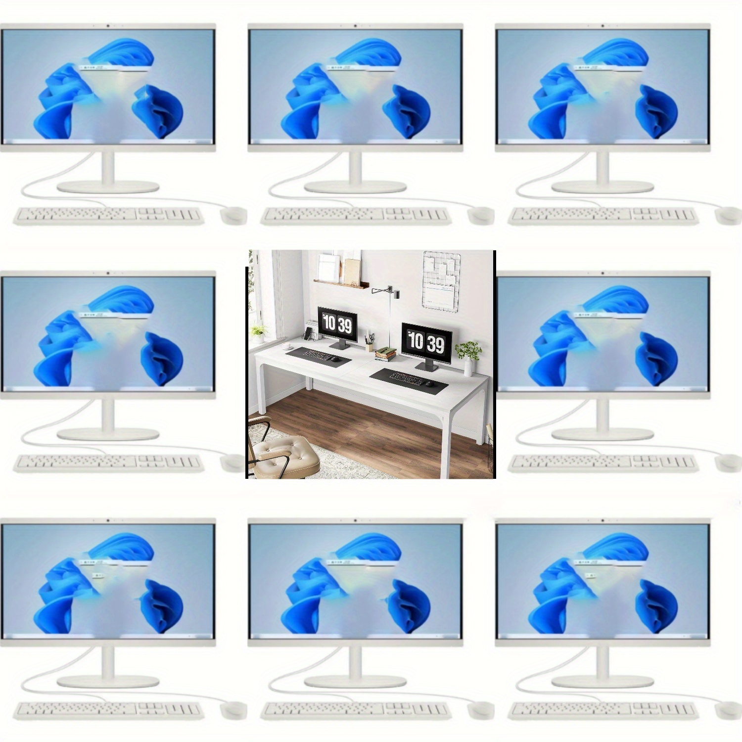 78.72" Extra-long Computer Desk Suitable For Home Office - Wide Two-person Workstation With Adjustable Foot Pads, Assembly, Space-, Sturdy Wood Desk ()