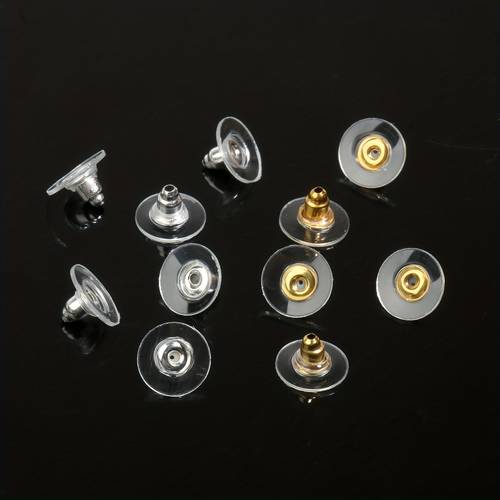 piece earring set golden silvery mixed flying saucer ear nuts stud backs jewelry making accessories