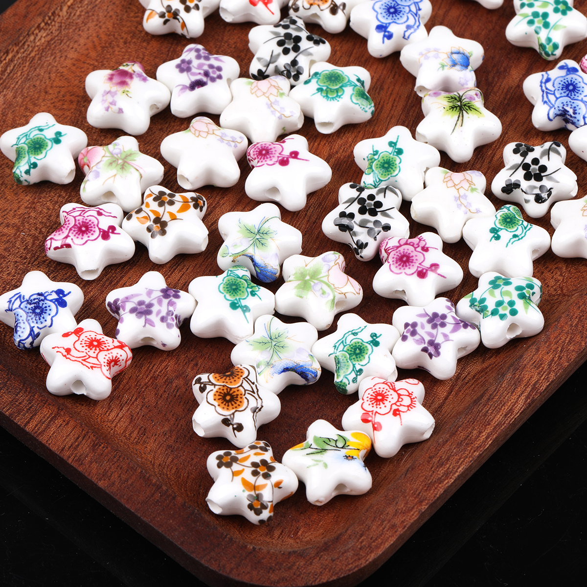 12pcs Random Color Ceramic Beads for DIY Jewelry Making