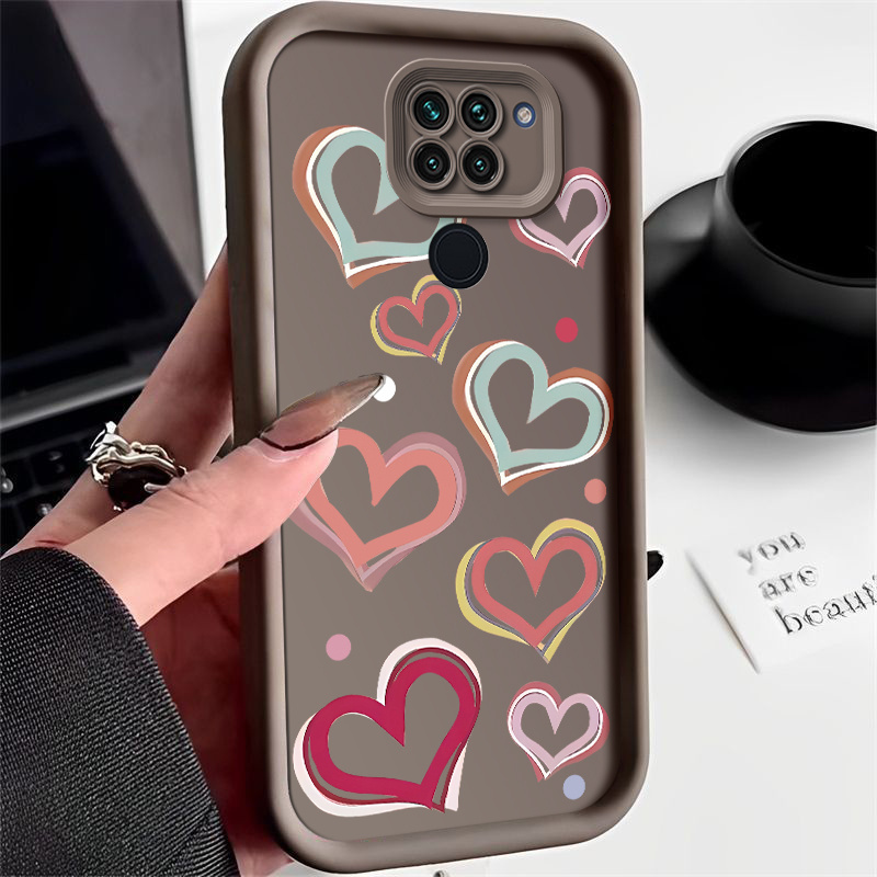 telefoonhoesje - artistiek hartvormig siliconen telefoonhoesje voor redmi note 9/9s/9pro/9 /10lite, voor redmi 10x 4g, poco m5s, poco   pro, mi 10t lite,   10i 5g, ontworpen om valbestendig en schokbestendig te zijn