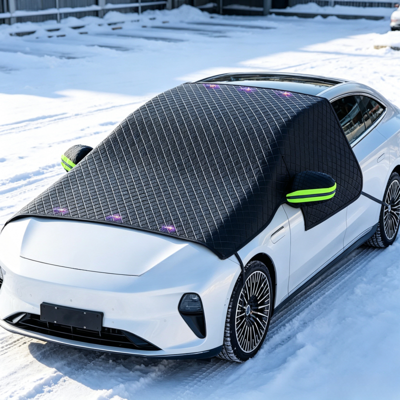 TEMU Magnetic Windshield Snow Cover, Windproof Full Coverage Car Frost Shield, Universal Winter Protector For Cars Suvs Trucks, And Store