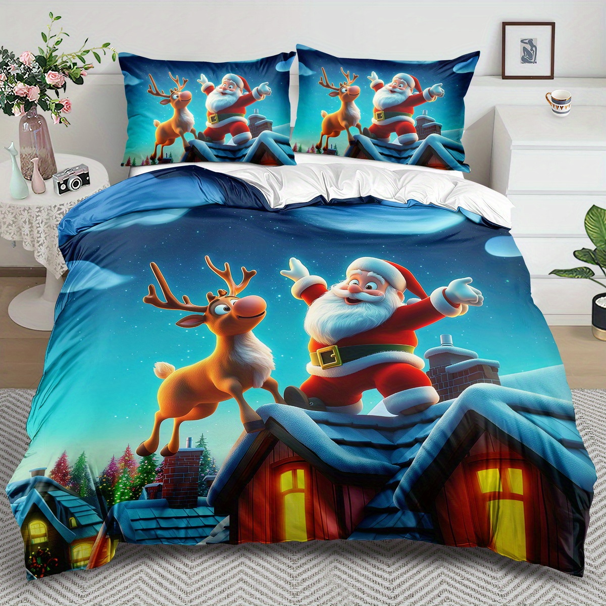 

Christmas Set - 2/3pcs, , Comfortable And , Christmas Set, Christmas Printed Set, 100% , , Suitable For , Suitable For Bedroom Or , Including 1 + 1 Pillowcases, Not