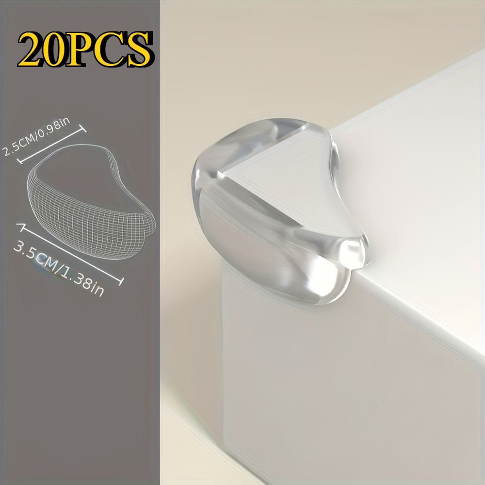 E-shop 20 Stück/Set, Weiche Silikon-Eckenschoner – Sicherheitskanten mit Hochfestem Klebegel für Möbel, Schränke & Couchtische – Langlebige