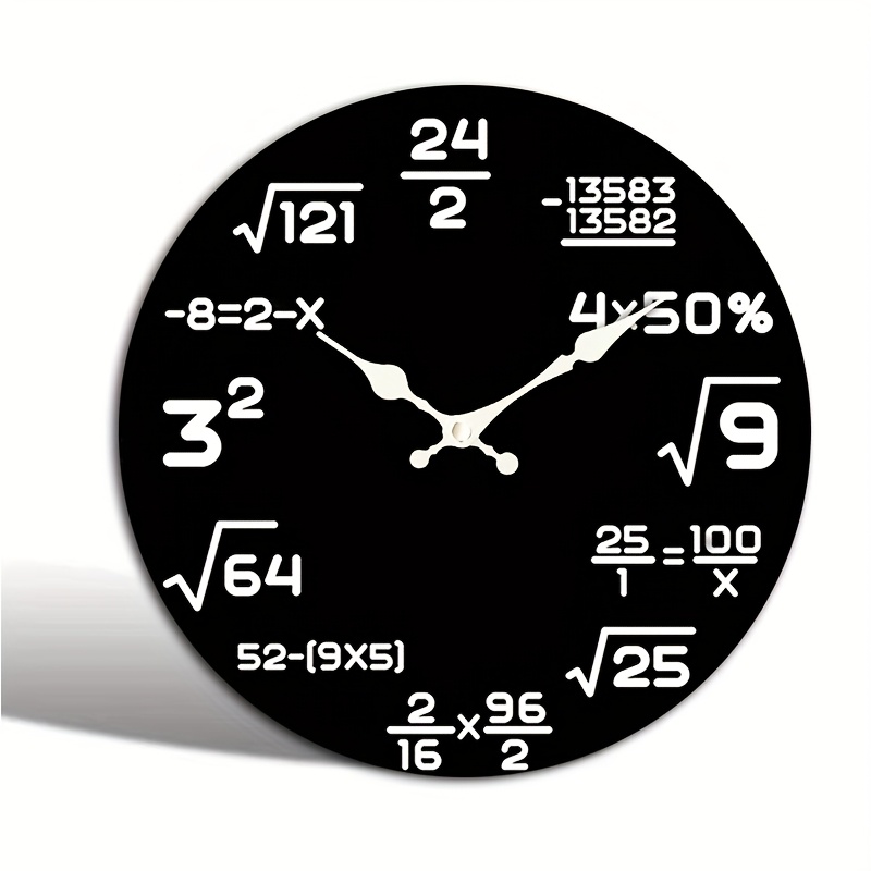 Math-themed clock detail
