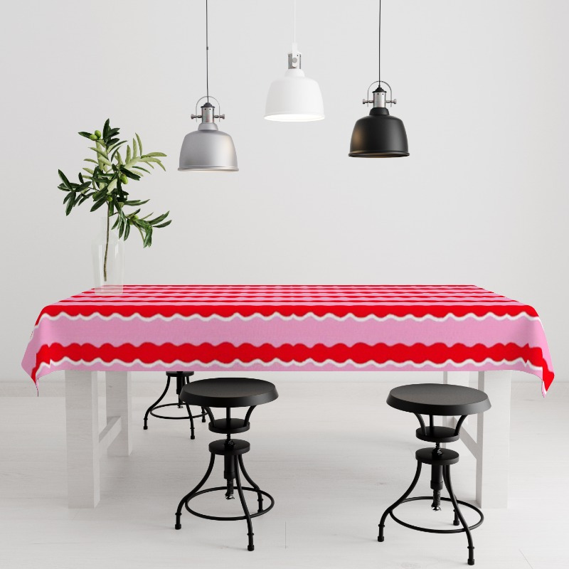 

1pc Vibrant Striped Rectangular Tablecloth, Polyester Table Cover For Dining, Kitchen, Banquet, Use, Holiday And New Year'