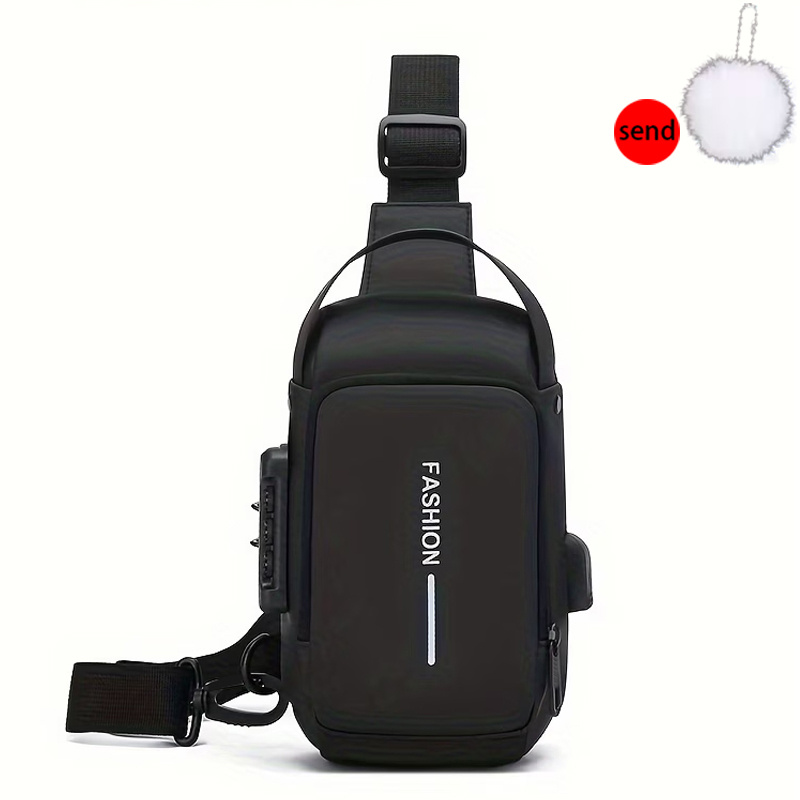 TEMU Fashion & Casual Waist Bag - [1 Bag And 1 Accessory] Spring And Summer Universal Fashion Leisure Men's And Women's Sports Chest Bag Retro Trendy