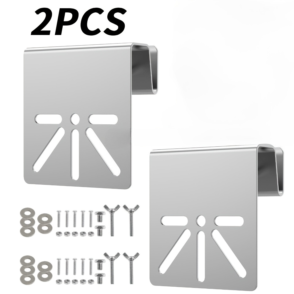 TEMU 2 Wall-mounted Rain Gutter Brackets(including Mounting Screws) Stainless Steel Solar Security Camera Brackets, Suitable For