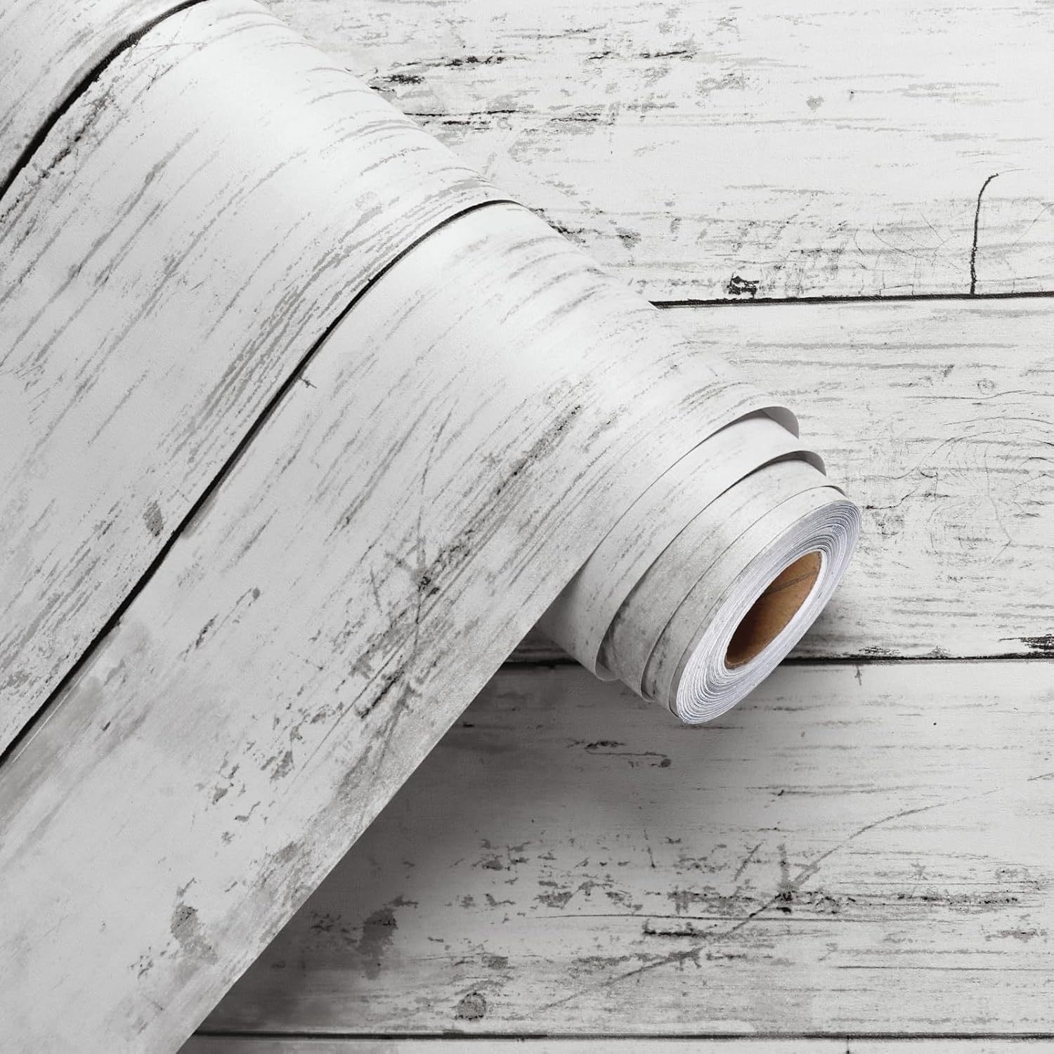 1 Roll - White Retro Wood Grain Contact Paper, Oil-proof, Moisture-resistant, Anti-wrinkle Self-adhesive Vinyl Wallpaper For Kitchen, Bathroom, Wardrobe, And Furniture Renovation