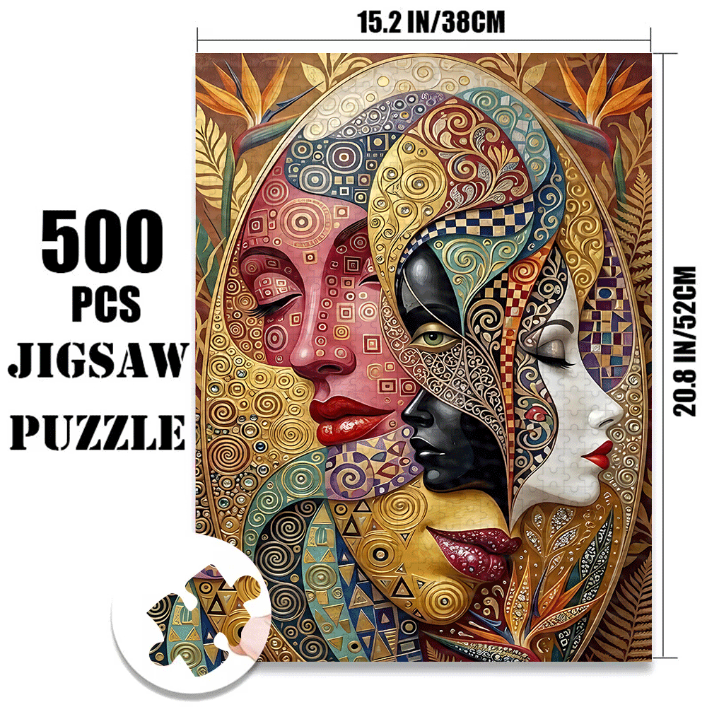 TEMU 500/1000 pièces Magnifiques puzzles d'art, jouets anti-stress pour adultes, interactif , peintures décoratives murales, jeux de , cadeau idéal