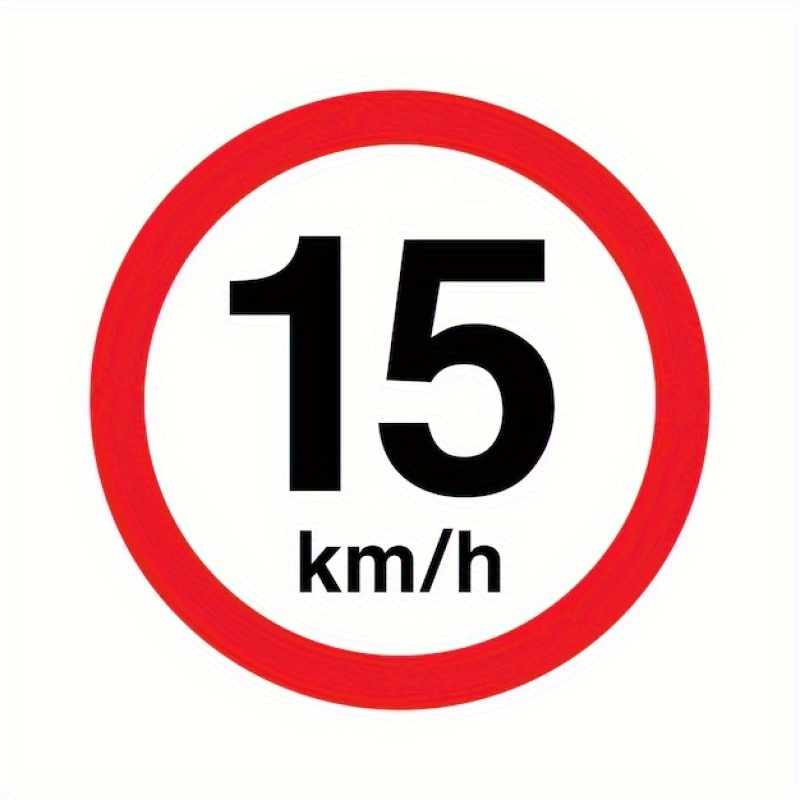 TEMU 15 Km/h Speed Limit Sign - Vintage Red And White Iron Wall-mounted Speedometer Decoration, A Cute Warning Sign Without Batteries, Suitable For