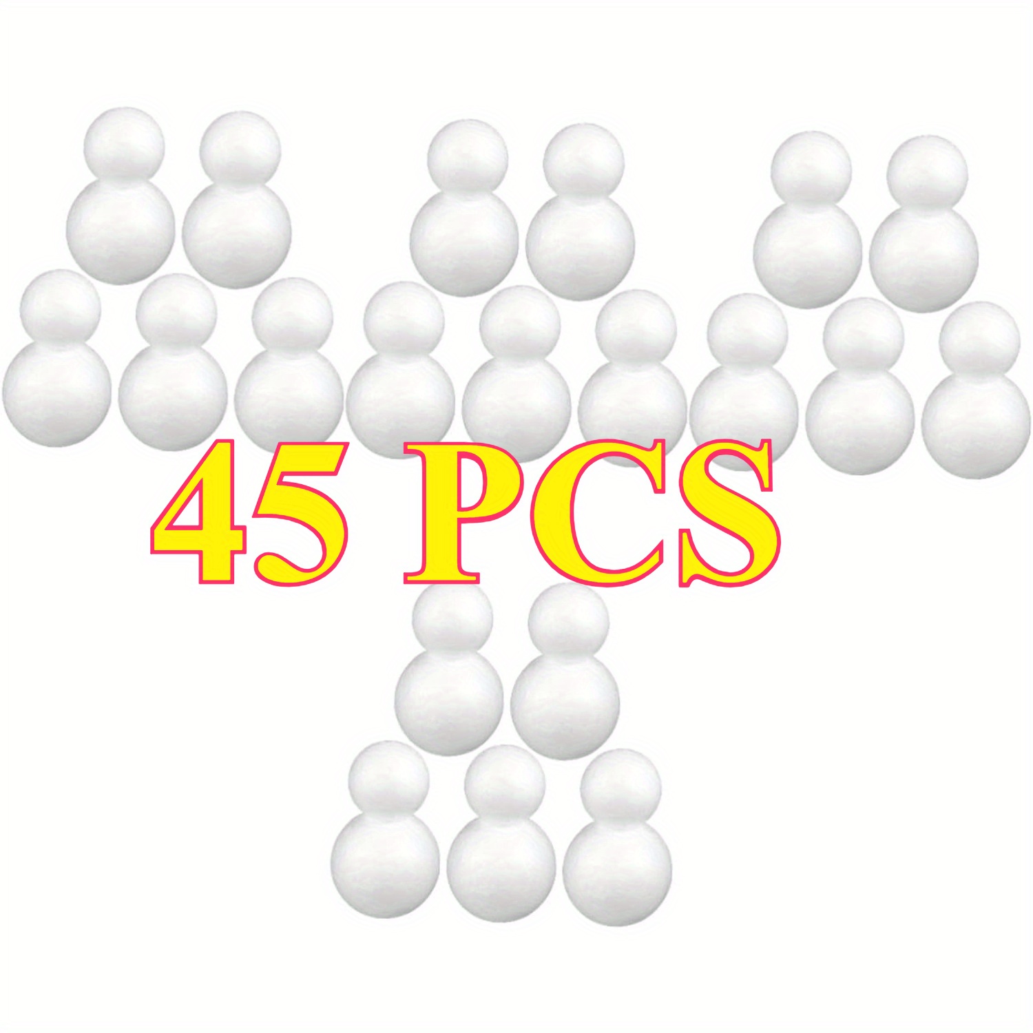 TEMU 45pcs Diy Snowman Model Foams Snowman Shape Craft Materials Easy Portable Snowman Decor , Snowman Decoration Making, Pre-cut Craft Pieces, Craft