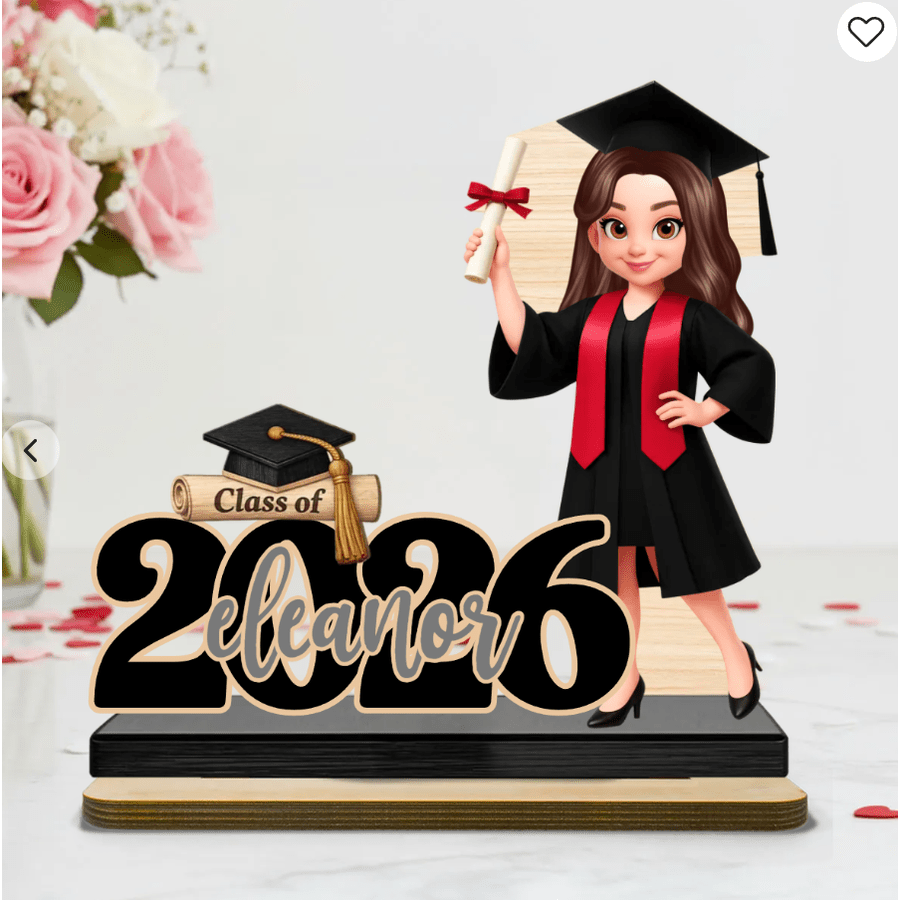 TEMU Targa decorativa in legno personalizzata 2D per 2026/2027, regalo per la stagione di laurea, adatta per laureati, figlie e , decorazione di